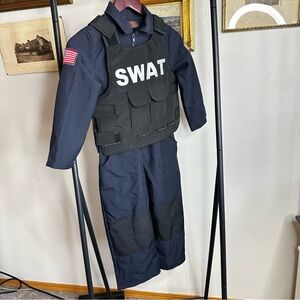 Kids Black SWAT Costume Pants - Navy & Black 🦄